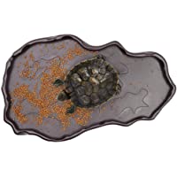 Los mejores  - M.Z.A Cuenco de agua para alimentos de reptiles- cuenco redondo de resina- plato grande de resina de tortuga para…